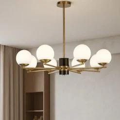 Lampadari Moderni-Maytoni lampadario marble per soggiorno elegante nero oro ottone