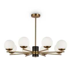 Lampadari Moderni-Maytoni lampadario marble per soggiorno elegante nero oro ottone