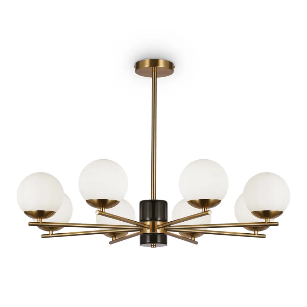 Lampadari Moderni-Maytoni lampadario marble per soggiorno elegante nero oro ottone