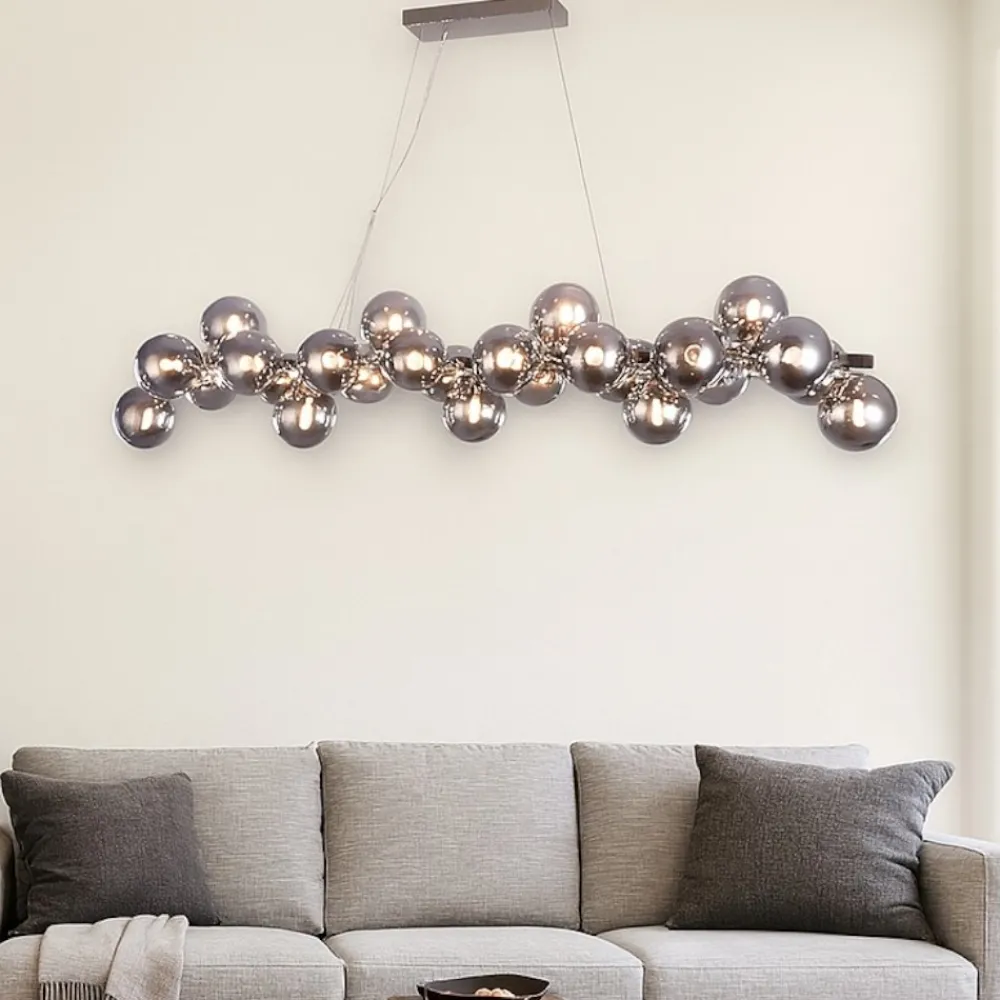 Lampadari Moderni-Maytoni lampadario per soggiorno moderno dallas sfere vetro fume