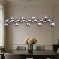 Lampadari Moderni-Maytoni lampadario per soggiorno moderno dallas sfere vetro fume