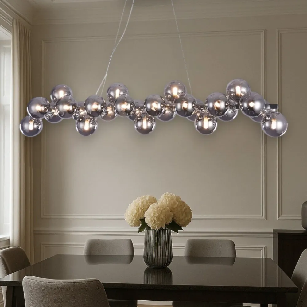 Lampadari Moderni-Maytoni lampadario per soggiorno moderno dallas sfere vetro fume