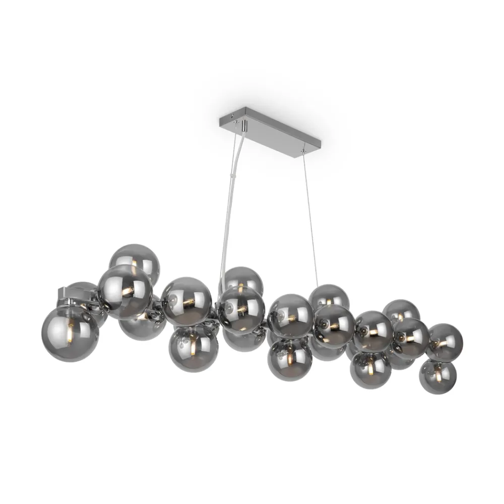 Lampadari Moderni-Maytoni lampadario per soggiorno moderno dallas sfere vetro fume