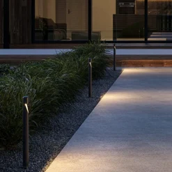 Lampioni Da Giardino-Maytoni lampioncino moderno hagen per esterno led 5w 3000k grafite da giardino