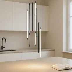 Lampadari Moderni-Maytoni light stick lampadario moderno led 46w 3000k con pendenti