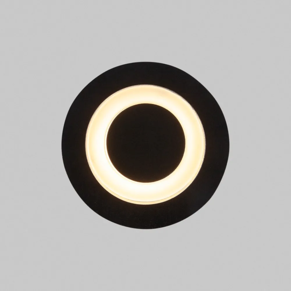 Segnapasso Led-Maytoni limo segnapasso da esterno circolare nero led 3000k ip65