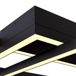 Plafoniere Moderne-Maytoni line plafoniere led 80w 3000k geometrica rettangoli nera per soggiorno