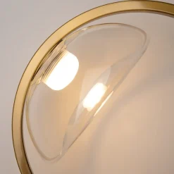 Applique Da Parete-Maytoni lunare applique da parete circolare colore oro led 3000k