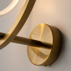 Applique Da Parete-Maytoni lunare applique da parete circolare colore oro led 3000k