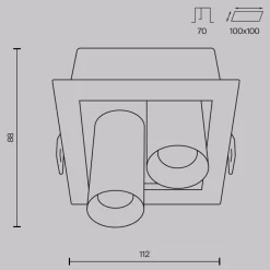 Faretti Da Incasso-Maytoni magnum faretto da incasso led 14w 3000k cestello bianco 2 luci orientabili