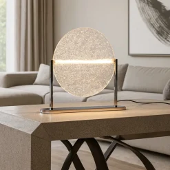 Lampade Da Tavolo-Maytoni mangata lampada da tavolo per soggiorno vetro cromo led 7w 3000k dimmerabile