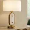 Lampade Da Tavolo-Maytoni marmo lampada da tavolo oro ottone stile contemporaneo
