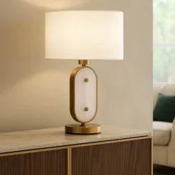 Lampade Da Tavolo-Maytoni marmo lampada da tavolo oro ottone stile contemporaneo