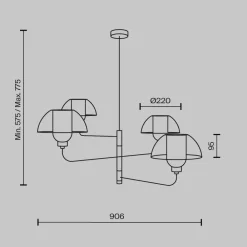 Lampadari Moderni-Maytoni memory lampadario moderno per salotto 4 luci
