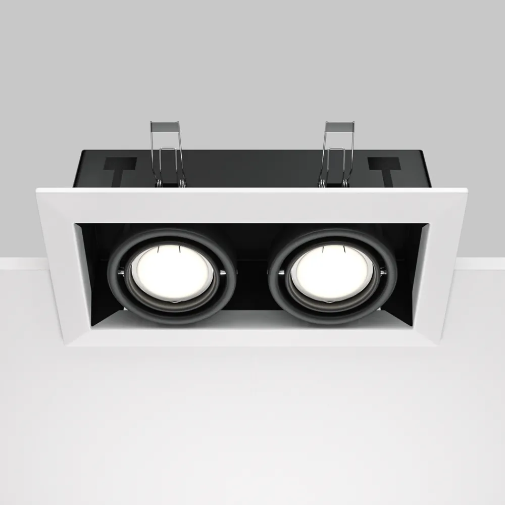 Faretti Da Incasso-Maytoni metal modern faretto da incasso soffitto bianco 2 luci orientabili