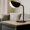Lampade Da Tavolo-Maytoni mollis lampada da tavolo moderna nera paralume semicircolare