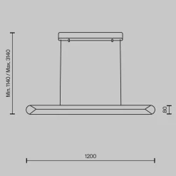 Lampadari Cucina-Maytoni motion lampadario led 40w 3000k per tavolo cucina
