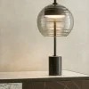 Lampade Da Tavolo-Maytoni mystic lampada da tavolo moderna nera paralume sferico