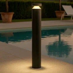 Lampioni Da Giardino-Maytoni olten lampione da giardino moderno led 3000k ip65 nero