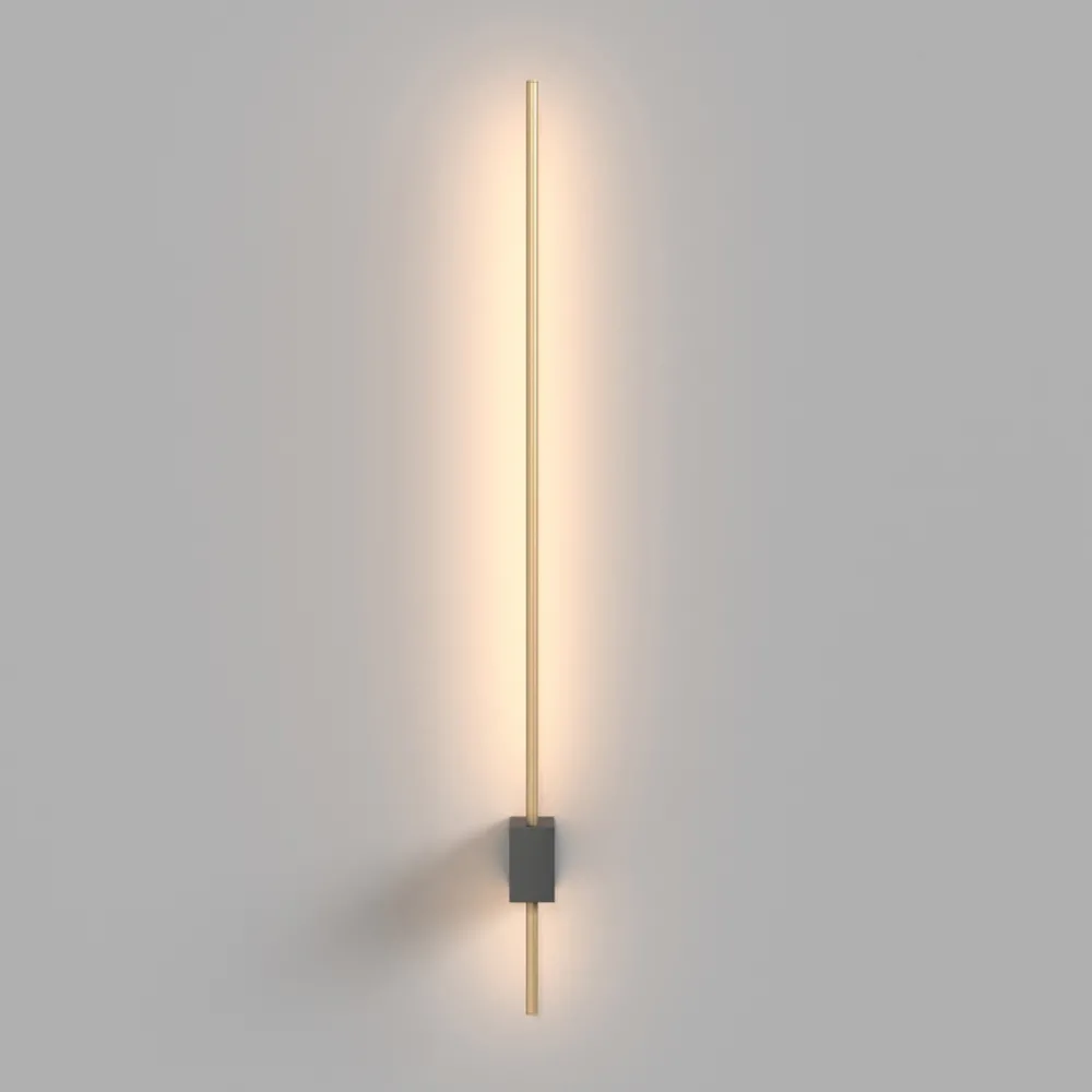 Applique Da Parete-Maytoni pars applique led 6w 3000k bacchetta nero oro moderna