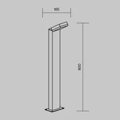 Lampioni Da Giardino-Maytoni paso lampione da giardino led 3000k rettangolare ip54