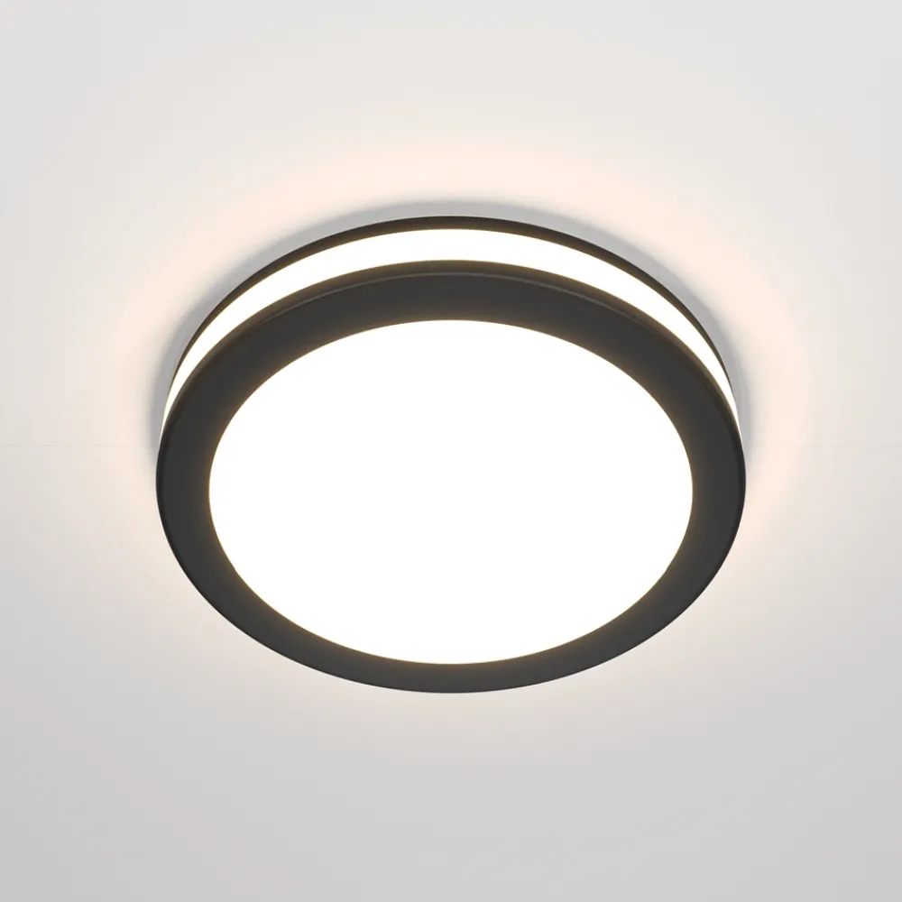 Faretti Da Incasso-Maytoni phanton faretto sporgente da incasso nero rotondo led 12w 3000k