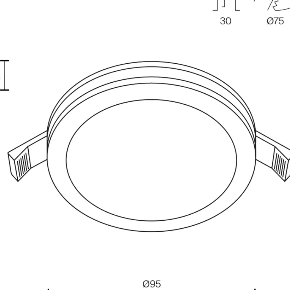 Faretti Da Incasso-Maytoni phanton faretto sporgente da incasso nero rotondo led 12w 3000k