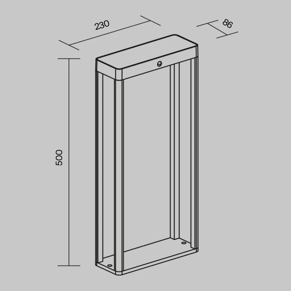Lampade Da Esterno Giardino-Maytoni pir lampada da esterno rettangolare moderna led 3000k ip54