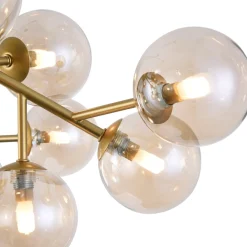 Plafoniere Moderne-Maytoni plafoniera moderna dallas oro sfere vetro ambra