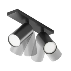 Plafoniere Moderne-Maytoni plafoniera nera da soffitto per cucina con faretti orientabili focus