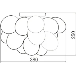 Plafoniere Moderne-Maytoni plafoniera per cucina moderna balbo grappolo vetri fume trasparenti