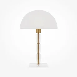 Lampade Da Tavolo-Maytoni prima lampada per tavolo soggiorno oro ottone paralume mezza luna