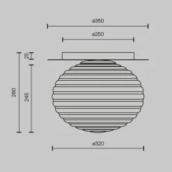 Plafoniere Moderne-Maytoni reels plafoniera moderna sfera in vetro rigato