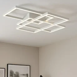 Plafoniere Moderne-Maytoni rida bianca plafoniera led 80w 3000k moderna per soggiorno