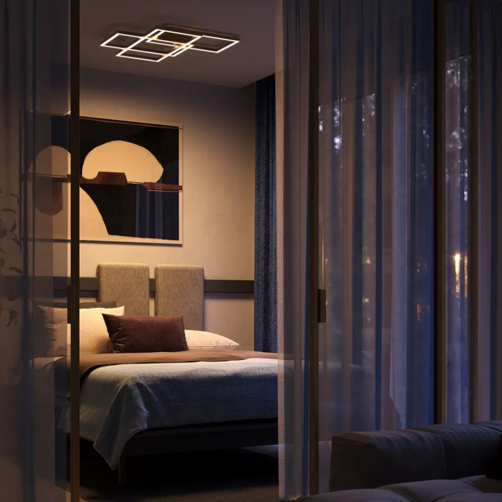 Plafoniere Moderne-Maytoni rida plafoniera moderna colore oro led da 2600k a 3500k