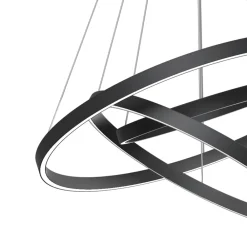 Lampadari Moderni-Maytoni rim lampadario moderno nero circolare led 4000k