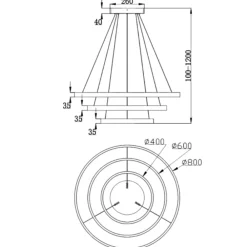 Lampadari Moderni-Maytoni rim lampadario moderno nero circolare led 4000k