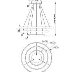 Lampadari Moderni-Maytoni rim lampadario moderno per soggiorno led 4000k