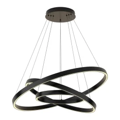 Lampadari Moderni-Maytoni rim lampadario moderno nero con 3 cerchi led 3000k