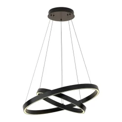 Lampadari Moderni-Maytoni rim lampadario moderno nero circolare led 3000k