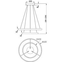 Lampadari Moderni-Maytoni rim lampadario moderno nero circolare led 3000k