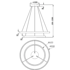 Lampadari Moderni-Maytoni rim lampadario moderno colore oro led 4000k orientabile