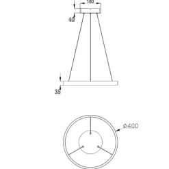Lampadari Cucina-Maytoni rim lampadario per cucina moderna circolare led 3000k