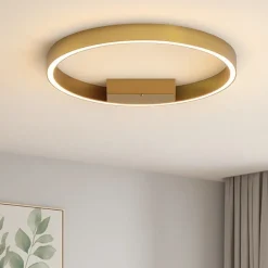 Plafoniere Moderne-Maytoni rim plafoniera moderna circolare colore oro led 3000k