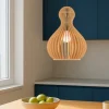 Lampade A Sospensione-Maytoni roots lampada a sospensione con forma a goccia in legno