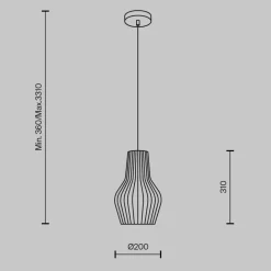 Lampade A Sospensione-Maytoni roots lampada a sospensione in legno
