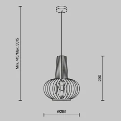 Lampade A Sospensione-Maytoni roots lampada in legno a sospensione