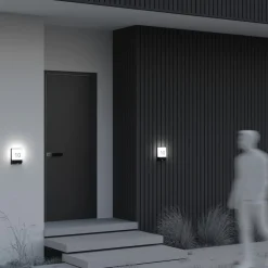 Applique Da Esterno-Maytoni row applique da esterno led 3000k ip44 sensore di movimento