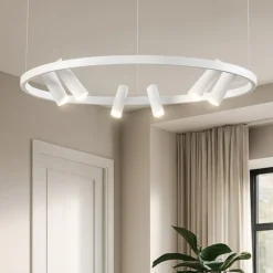 Lampadari Moderni-Maytoni satellite lampadario moderno rotondo bianco led 3000k
