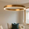 Lampadari Moderni-Maytoni saturno lampadario moderno circolare per salotto led 3500k